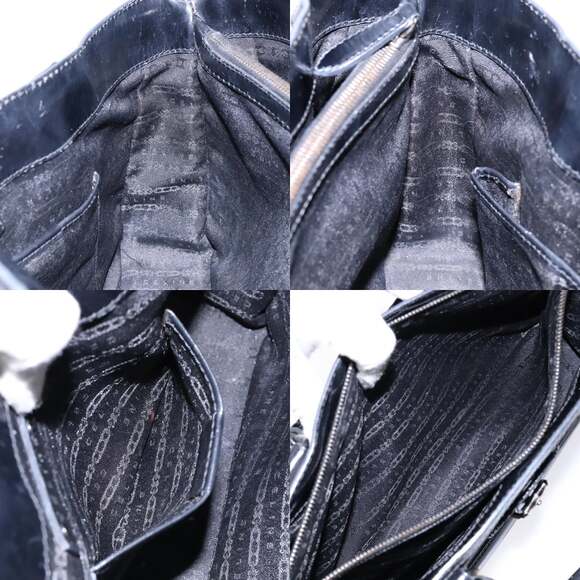 CELINE Boogie Bag Hand Bag Enamel Black Silver - Picture 12 of 13